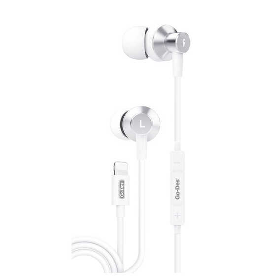 Go Des EP-218 Lightning Kablolu Kulak İçi Kulaklık Mikrofonlu Hi-Fi Stereo 120 cmm Tak & Çalıştır