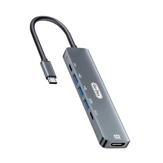 Go Des GD-6830 Type-C Hub 6 in 1 HDMI 4K - USB 3.0 Çoğaltıcı Adaptör MacBook & iPad uyumlu