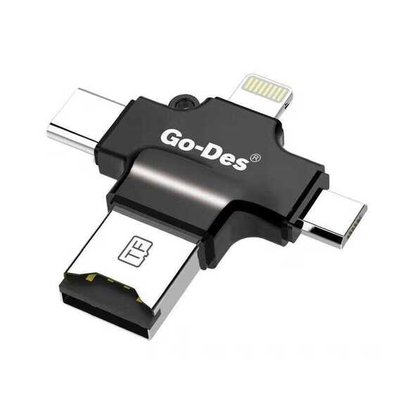 Go Des GD-DK101 4 in 1 Micro SD Hafıza Kartı Okuyucu USB / Type-C / Lightning / Micro