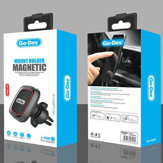 Go Des GD-HD611 Magnetik Araç İçi Telefon Tutucu Izgara Havalandırma Tasarım