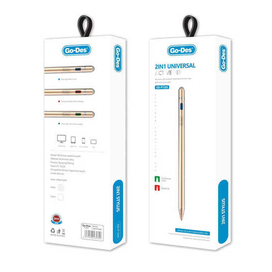 Go Des GD-P1205 Tüm Cihazlar ile Uyumlu Stylus Pencil Kapasitif Dokunmatik Kalem