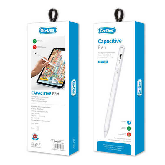 Go Des GD-P1209 Apple iPad Uyumlu Palm Rejection Stylus Pencil Eğim Özellikli Dokunmatik Kalem