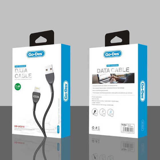 Go Des GD-UC510 Lightning USB Kablo 2.4A Hızlı Şarj Kablosu 100 cm Data Kablo
