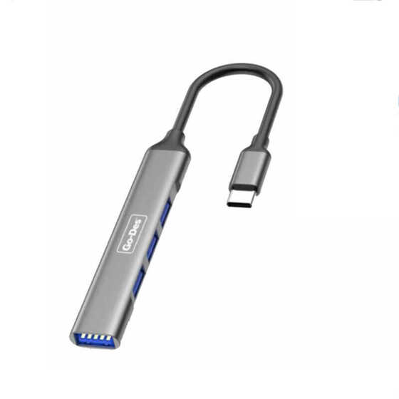 Go Des GD-UC702 Type-C Hub 4 in 1 USB Çoğaltıcı Adaptör Çoklu USB İstasyonu Tak & Çalıştır