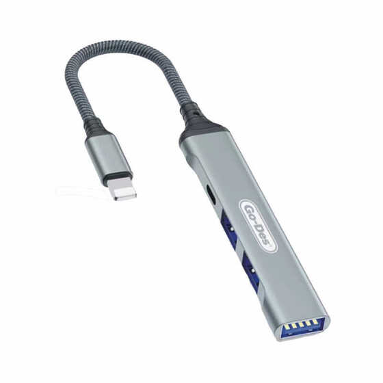 Go Des GD-UC703 Lightning Hub 4 in 1 USB Çoğaltıcı Adaptör Çoklu USB İstasyonu Tak & Çalıştır