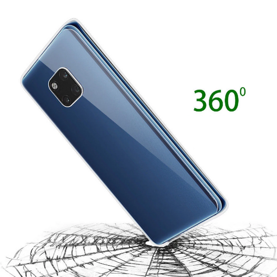 Huawei Mate 20 Pro Kılıf 360 Tam Koruma Şeffaf Silikon