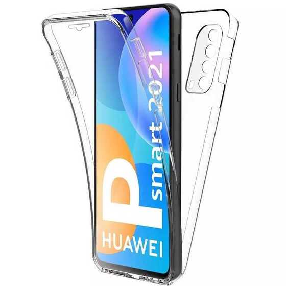 Huawei P Smart 2021 Kılıf 360 Tam Koruma Şeffaf Silikon
