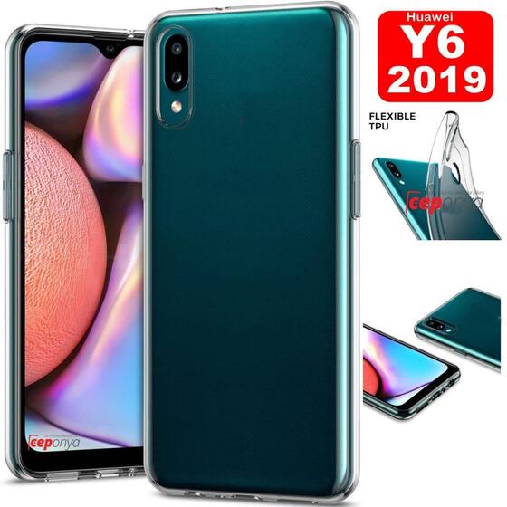 Huawei Y6 2019 Ultra İnce 0.2 mm ve Esnek Şeffaf Silikon Kılıf