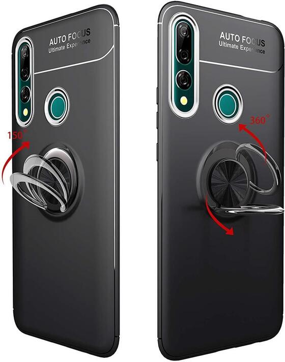 Huawei Y9 Prime 2019 Yüzüklü Standlı Manyetik Kamera Kor. Kılıf