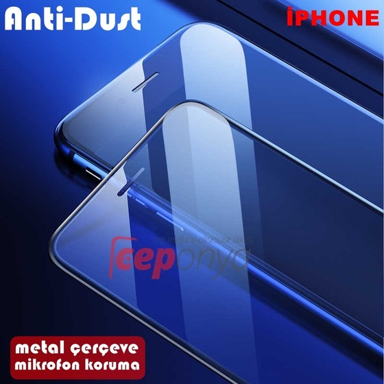 İPhone 8 Plus Anti-Dust Metal Çerçeve Mikrofon Kor. Ekran Koryc