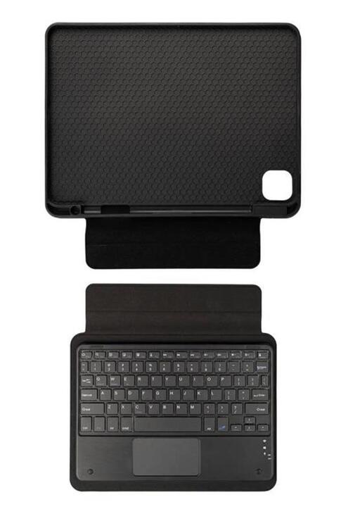 iPad 10.9 2022 (10.Nesil) Border Keyboard Bluetooh Bağlantılı Standlı Klavyeli Tablet Kılıfı