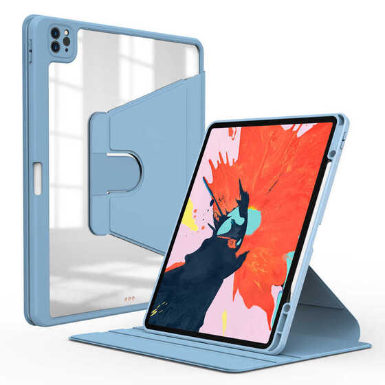 iPad Pro 11 2020 (2.Nesil) Kılıf Kalem Bölmeli Dönebilen Standlı Silikon