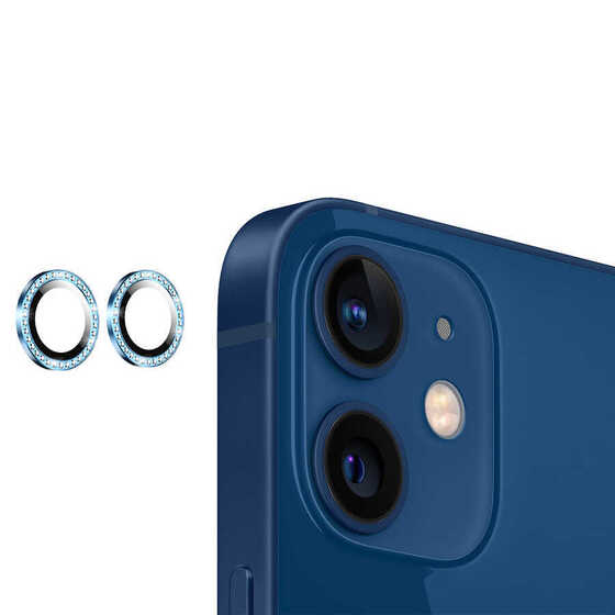 iPhone 11 Kamera Lens Koruyucu Taşlı Tasarım