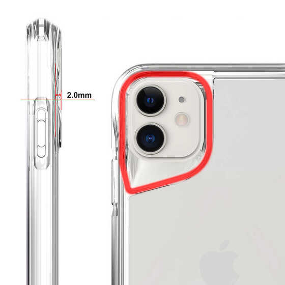iPhone 11 Kılıf Kamera Çıkıntılı Lüx Şeffaf Silikon