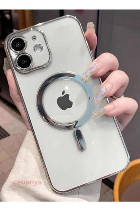 iPhone 11 Köşeleri Renkli Şeffaf Kamera Korumalı Magsafe Luxury
