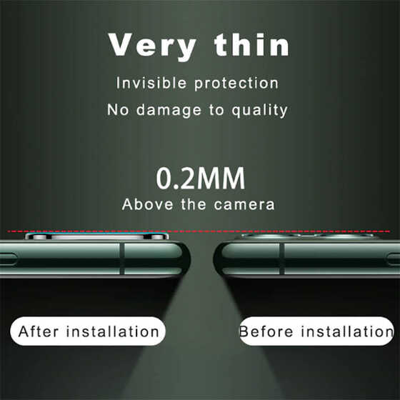 iPhone 11 Pro - 11 Pro Max 3D Metal Kamera Koruyucu