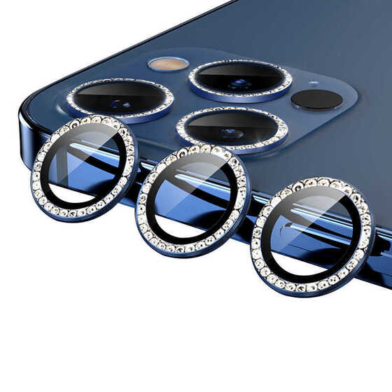 iPhone 11 Pro Kamera Lens Koruyucu Taşlı Tasarım