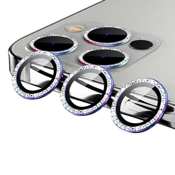 iPhone 11 Pro Kamera Lens Koruyucu Taşlı Tasarım