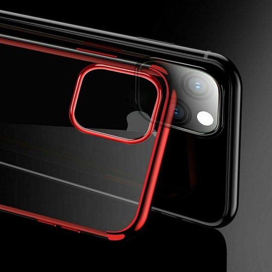 iPhone 11 Pro Max Kamera Korumalı Köşeleri Renkli Şeffaf Kılıf