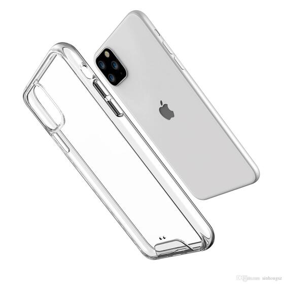 iPhone 11 Pro Max Kenarları Silikon Arka Yüzeyi Sert Şeffaf Kılıf