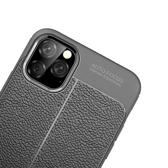 iPhone 11 Pro Max Kılıf Deri Desenli Kamera Korumalı Silikon