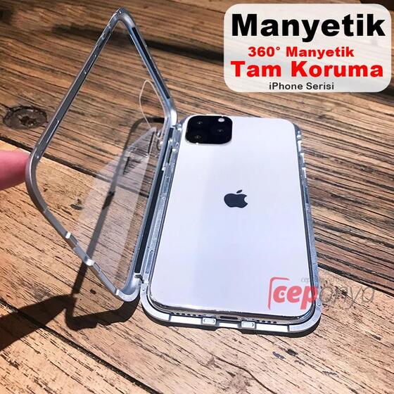 iPhone 11 Pro Max Mıknatıslı Tam Koruma Cam Kılıf