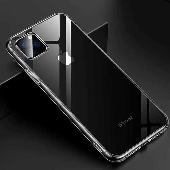 iPhone 11 Pro Max Kılıf İnce ve Esnek Şeffaf Süper Silikon