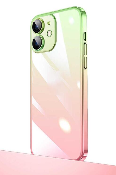 iPhone 12 Kılıf Parlak Renk Geçişli Kamera Korumalı Senkron Kapak
