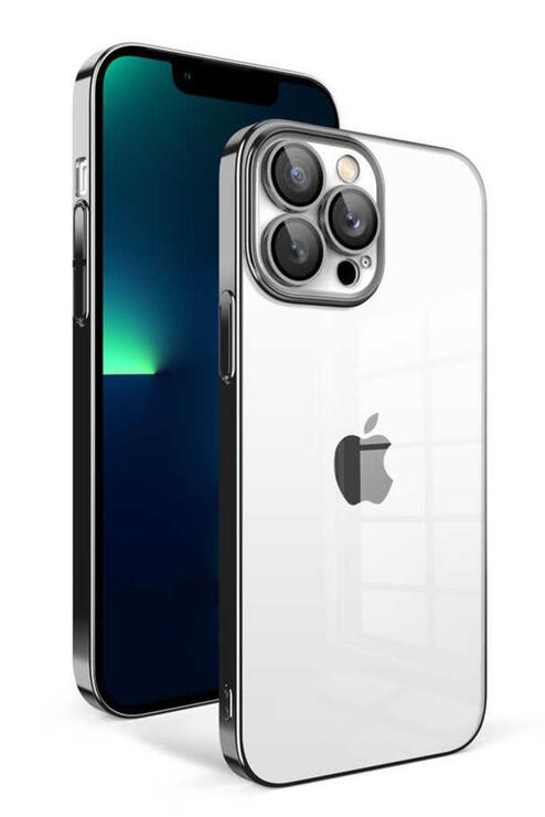 iPhone 12 Pro Kılıf Kamera Korumalı Renkli Çerçeveli Garaj Kapak