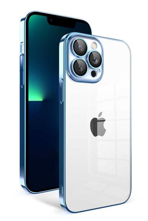 iPhone 12 Pro Kılıf Kamera Korumalı Renkli Çerçeveli Garaj Kapak