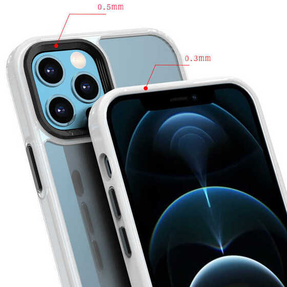 iPhone 12 Pro Kılıf Parmak izi yapmayan Şeffaf Kamera Korumalı
