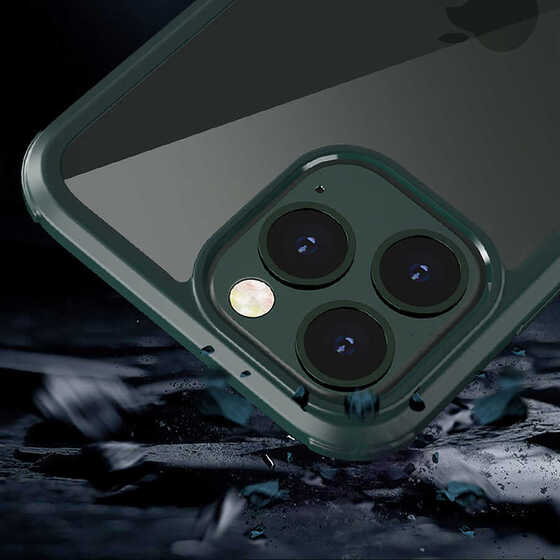 iPhone 12 Pro Max Kılıf Dor Silikon 360 Temperli Cam Kapak