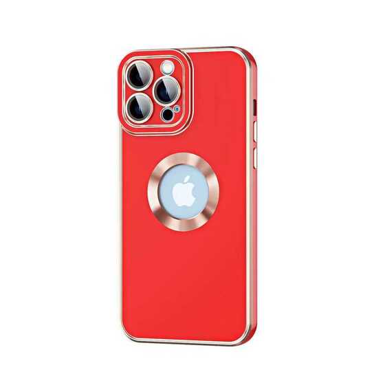 iPhone 12 Pro Max Kılıf Kamera Korumalı Logo Çevresi Halka Tasarım Lüx Kapak