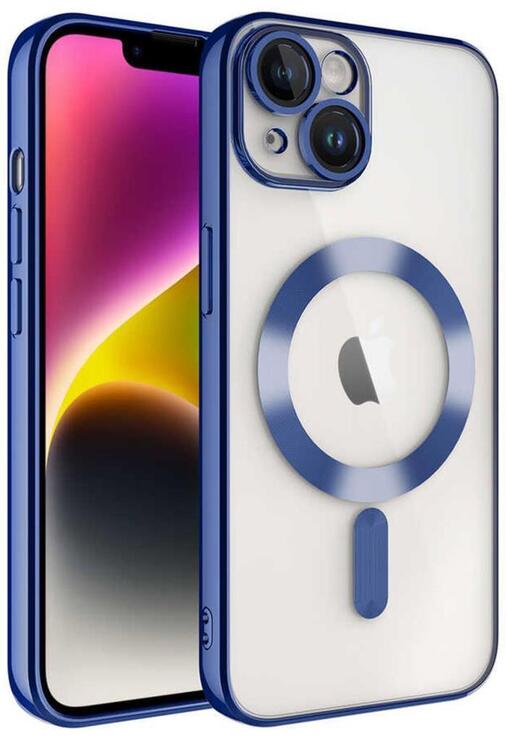 iPhone 13 Kılıf Magsafe Köşeleri Renkli Lüx Şeffaf Kamera Lens Korumalı