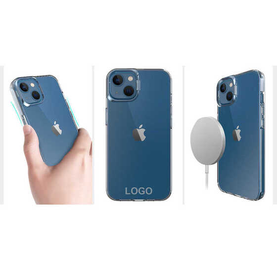 iPhone 13 Kılıf Renkli Kamera Lens Stand Olan Lüx Şeffaf Kapak