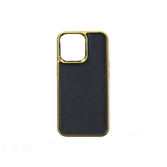 iPhone 13 Mini Uyumlu Kılıf Wiwu Genuine Leather Gold Calfskin Orjinal Deri Kapak