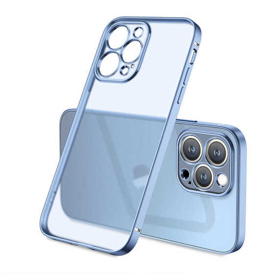iPhone 13 Pro Max Kılıf Mat Gbox Renkli Kenar Lüx Silikon