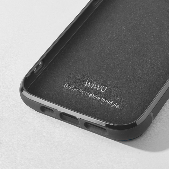 iPhone 13 Pro Max Uyumlu Kılıf Wiwu Genuine Leather Plastic Calfskin Orjinal Deri Kapak