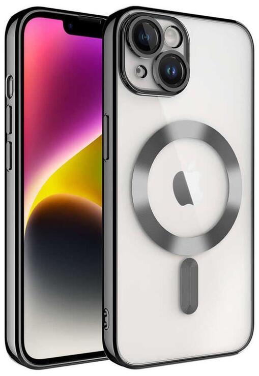 iPhone 14 Plus Magsafe Köşeleri Renkli Lüx Şeffaf Kamera Lens Korumalı