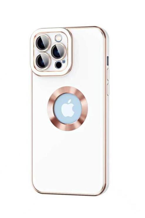 iPhone 14 Pro Kılıf Kamera Korumalı Logo Çevresi Halka Tasarım Lüx Kapak