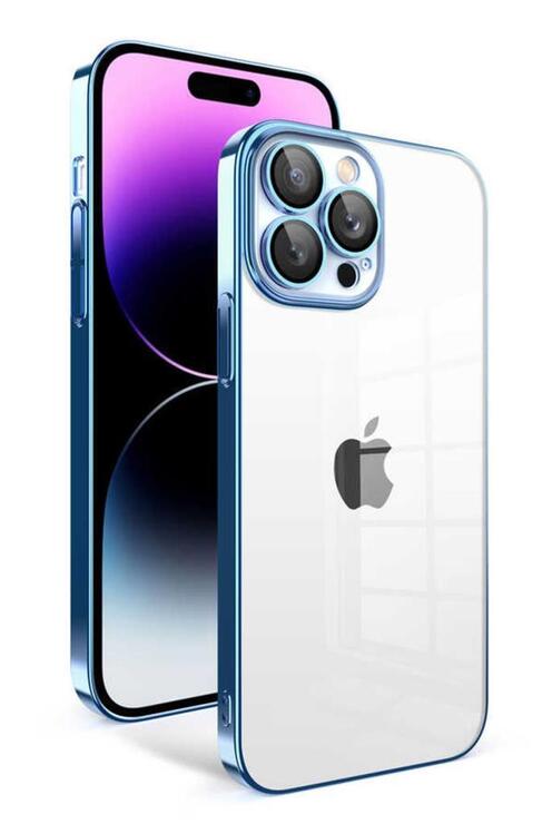 iPhone 14 Pro Kılıf Kamera Korumalı Renkli Çerçeveli Garaj Kapak