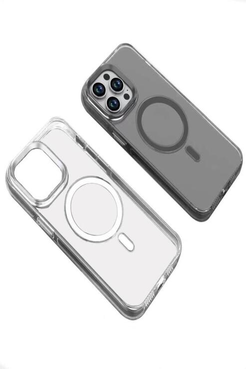 iPhone 14 Pro Kılıf Wireless Şarj Özellikli Şeffaf Efsane Kapak