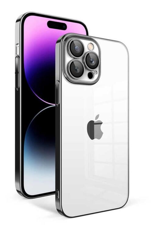 iPhone 14 Pro Max Kılıf Kamera Korumalı Renkli Çerçeveli Garaj Kapak