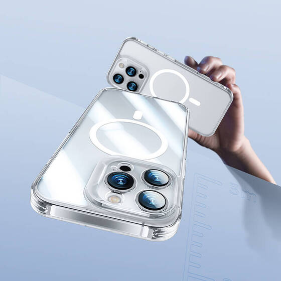 iPhone 14 Pro Max Kılıf Magsafe Özellikli Kamera Korumalı Benks Corning Glass Serisi Şeffaf