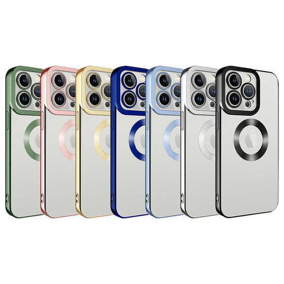Iphone 14 Pro Max Kılıf Uyumlu Köşeleri Renkli Şeffaf Kamera Korumalı Silikon Luxury Kapak