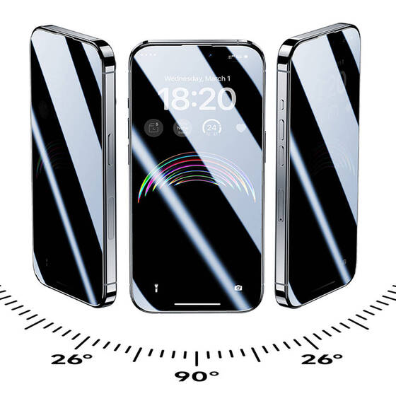 iPhone 14 Pro Max Uyumlu Benks V Pro Ultra Shield Privacy 0.3mm Ekran Koruyucu Uygulama Aparatlı