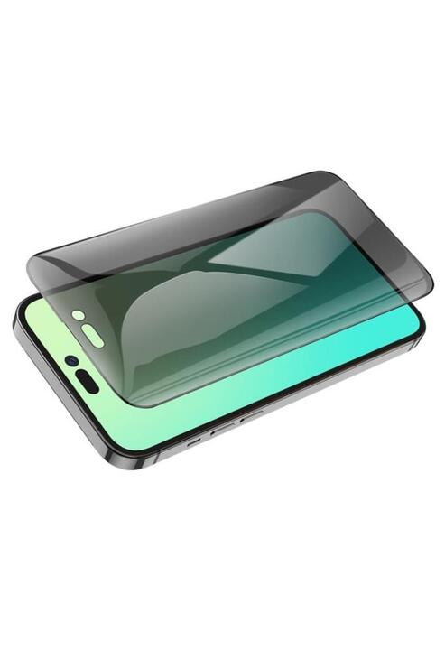 Iphone 14 Pro Max Uyumlu Hayalet Cam Tam Kaplayan Kırılmaz Ekran Koruyucu.