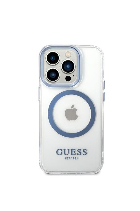 iPhone 14 Pro Max Uyumlu Kılıf GUESS Magsafe Şarj Özellikli Metal Kamera Çerçeveli Kapak