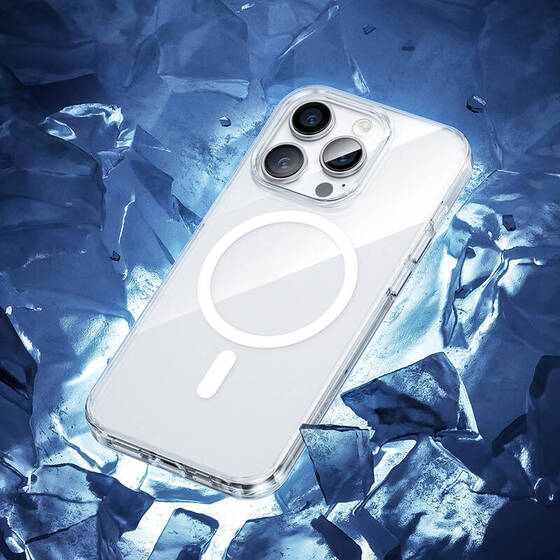 iPhone 14 Pro Max Uyumlu Kılıf Magsafe Şarj Özellikli Benks 1.8mm Ultra İnce Şeffaf Kapak Şeffaf