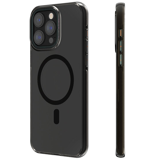 iPhone 14 Pro Max Uyumlu Kılıf Magsafe Şarj Özellikli Şeffaf Youngkit Crystal Shield Kapak Siyah
